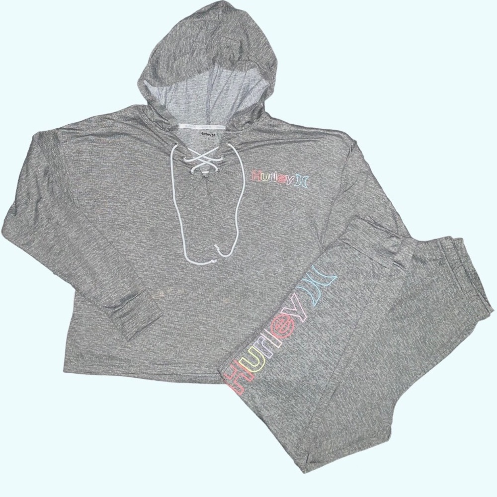 Hurley Women’s Heather grey Soft Comfort Jogger set